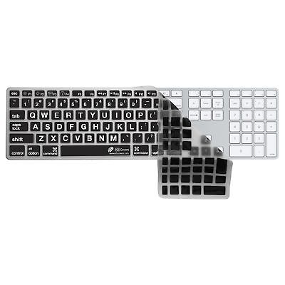 LT-AK-CY Clear with Black Buttons KB Covers Large Type Keyboard Cover for Apple Ultra-Thin with Num Pad