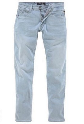 Replay Anbass M914 Slim Jeans Herren Power Stretch Denim Hose Light Blue Used