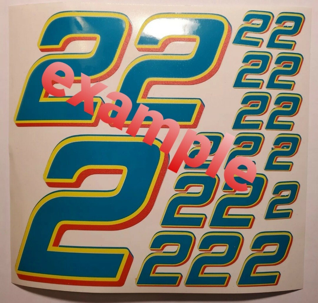 ✧✧✧ レースご案内 ✧✧✧ No.4　赤レース Fluorescent Pink red/blk#4's Racing Numbers Vinyl DecalSheet 1/10