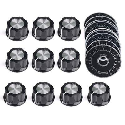 10pcs Adjustable Rotate Button Potentiometer Control Knobs And 10pcs 0100 Scale 