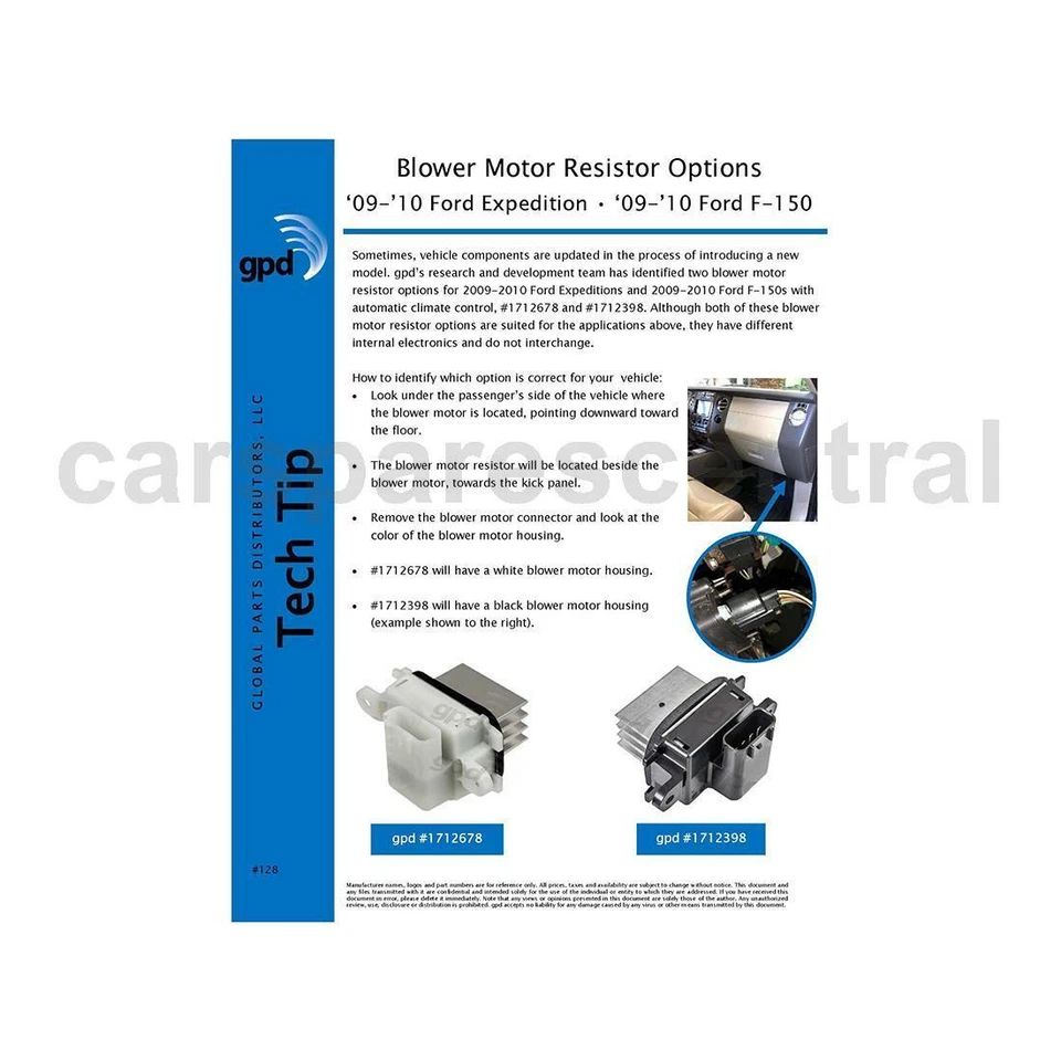 Resistencia de motor soplador de climatización delantero para Ford Expedition 3,5 L 2015-2017 Foto 4 de 4