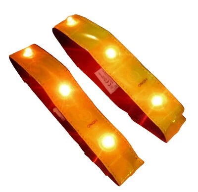LED Reflektorband Reflexband Leuchtband Signalband Armband Klettband Filmer NEU