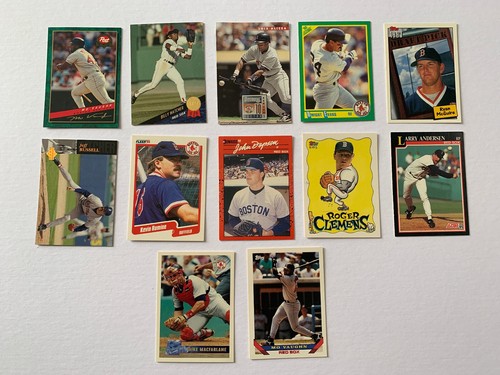 Boston Red Sox Baseball 12 Cards Roger Clemens Mo Vaughn 90s Vintage