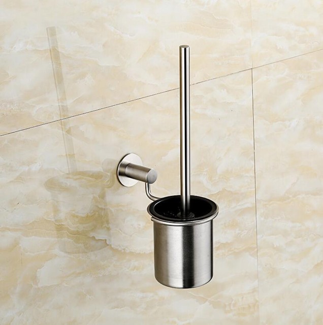 Toilet Brush Holder Bathroom Wall Holder Hanger Brushed Nickel Stainless Steel eBay