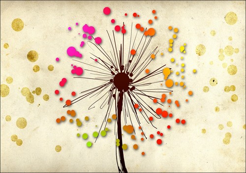 MULTI COLOUR DANDELION ART BEDROOM DECOR -FRAMED ART POSTER PICTURE PRINT - Picture 7 of 10