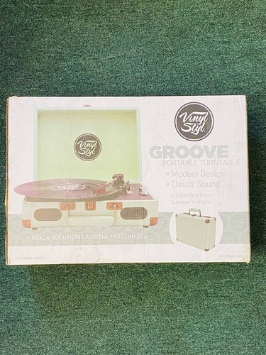 Vinyl Stereo Blue Record Player 3 Speed Portable Turntable Suitcase Built in - Picture 2 of 2
