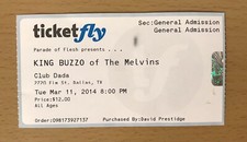 2014 MELVINS KING BUZZO DALLAS CONCERT TICKET STUB SOFT BUZZ OSBOURNE BULLHEAD