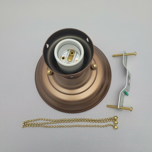LOOK!!! NEW COPPER 3-CHAIN FIXTURE -VINTAGE ART DECO SHADE Three Chain - Picture 3 of 4