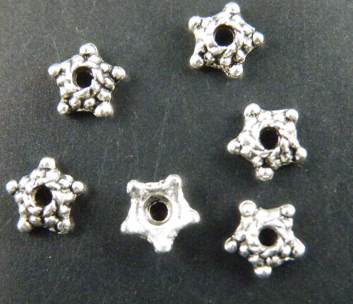 400 Silver/Gold/Bronze Color Little Flower Bead Caps 6x2mm 1227 - Picture 2 of 7