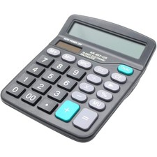 Desk Calculator, 12-Digit Solar Battery Office Calculator with Large LCD
