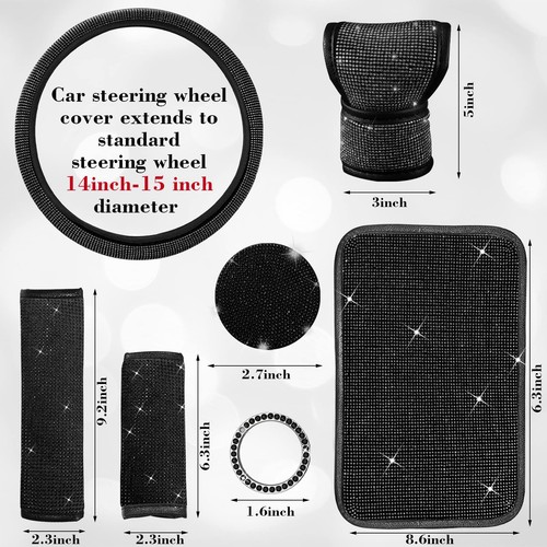 Diamond Bling Lenkradbezug Set Strass Autozubehör Universal Fit - Bild 3 von 7