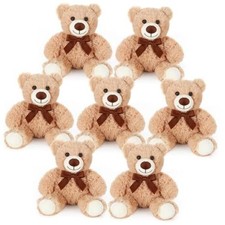 7 Packs Plush Teddy Bears Bulk 13.7 Inch Teddy Bear Stuffed Light Brown