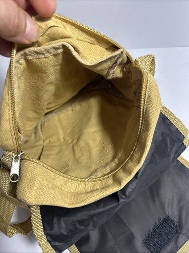 National Geographic Tote Bag Cross Body Bag Khaki 2 zip pocket, hook Loop - Picture 5 of 7