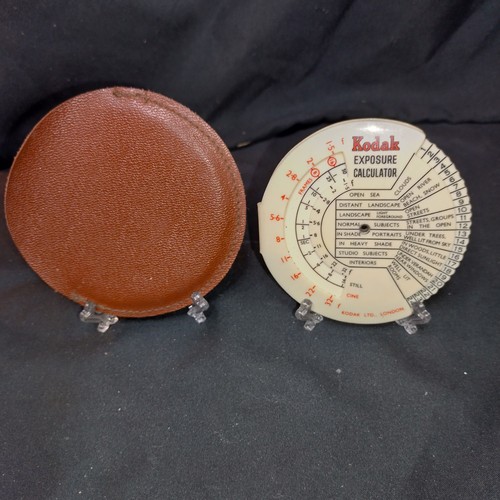 Vintage Kodak Exposure Calculator Model II With Original Brown Pouch Case UK