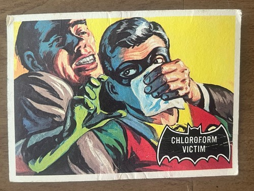 1966 Topps Batman Black Bat #6 Chloroform Victim — TAG (grade unconfirmed)
