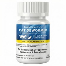 morvequa Dewormer Cats Kittens Praziquantel Pyrantel Pamoate 50 Tablets Fast