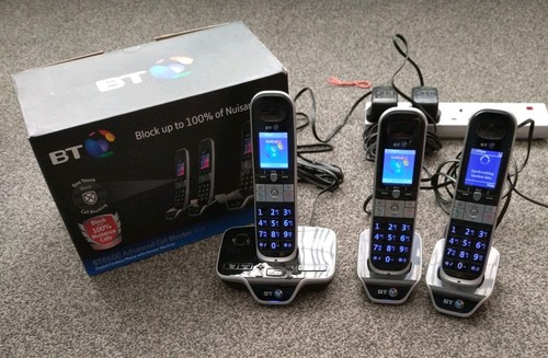 BT8600 Trio Digital Cordless Phone 3x Hand Set w Answering Machine Call Blocker