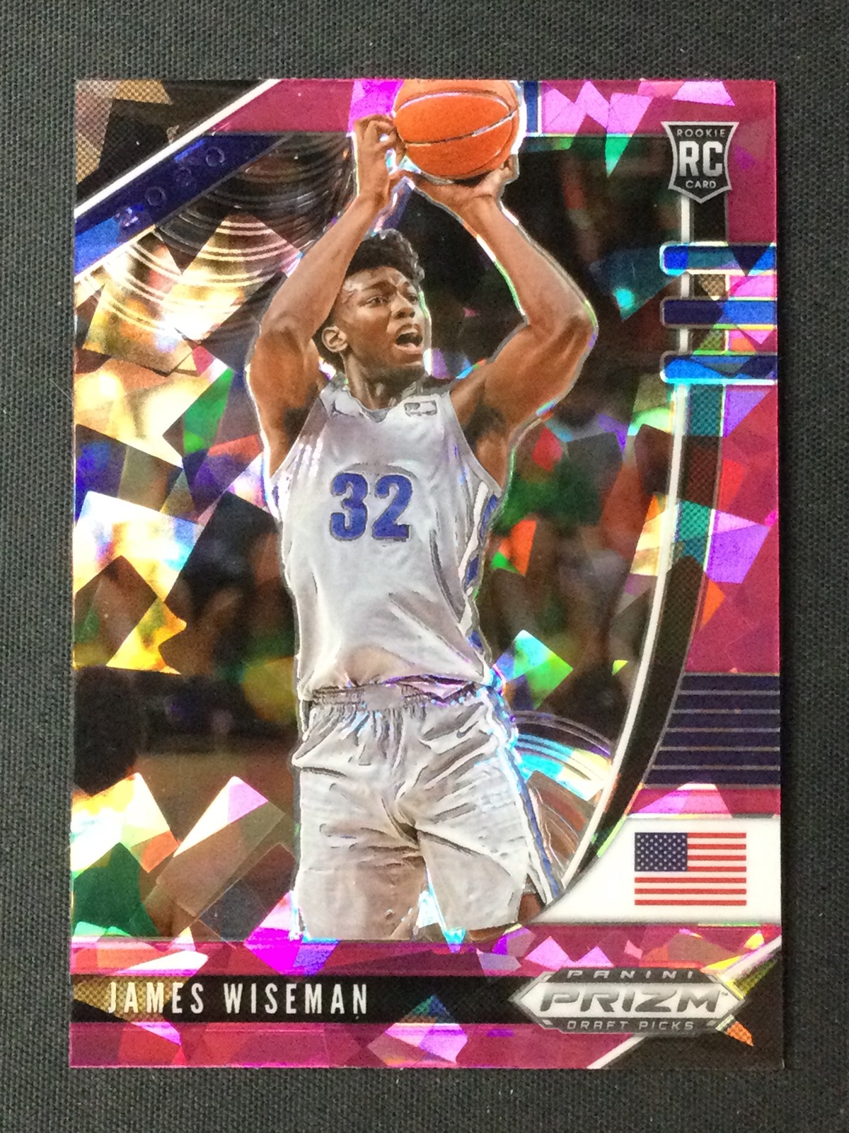 2020 Panini Prizm Draft Picks Collegiate #42 James Wiseman Tigers Pink Ice RC