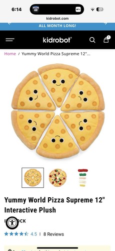 Yummy World Interactive Plush Pizza Box 12" New With Tags - Picture 3 of 5
