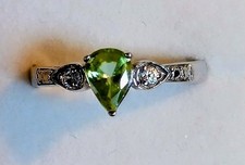 Silver Ring 925 Ambilose Sphene Madagascar & Zircon 0.83 ct. Size N Ex Cond.