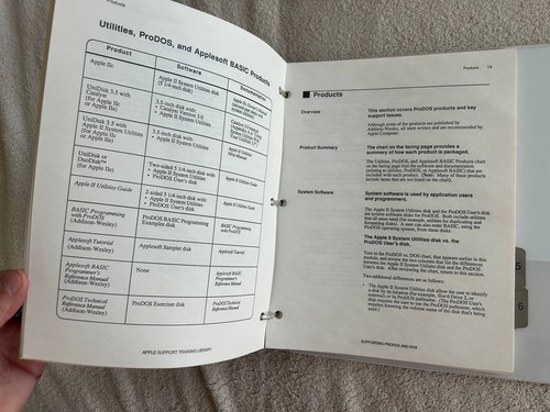 Apple Support Training Library Binder Apple II Vol. I 1986 Vintage Manual - Picture 12 of 24