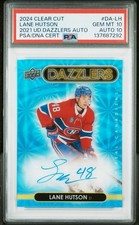 2024 Upper Deck Clear Cut Dazzlers Auto Rookie RC Lane Hutson PSA 10 GEM POP 1