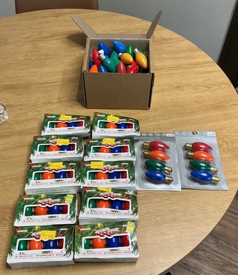 Replacement Christmas Light Bulbs C9 Multicolor Vtg Mixed Brands LOT OF Over 100