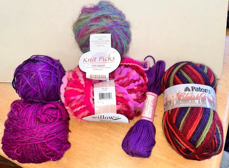 ВЯЗАНЫЕ МЕДИАТОРЫ SURI DREAM альпака 🦙 ивовая пряжа лес патоны шерсть подветренные лот из 6 - Изображение 2 из 4