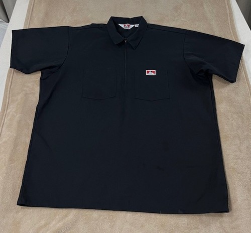 Vintage Ben Davis men’s shirt size 2XL Black Zip Up Collared short sleeve Work