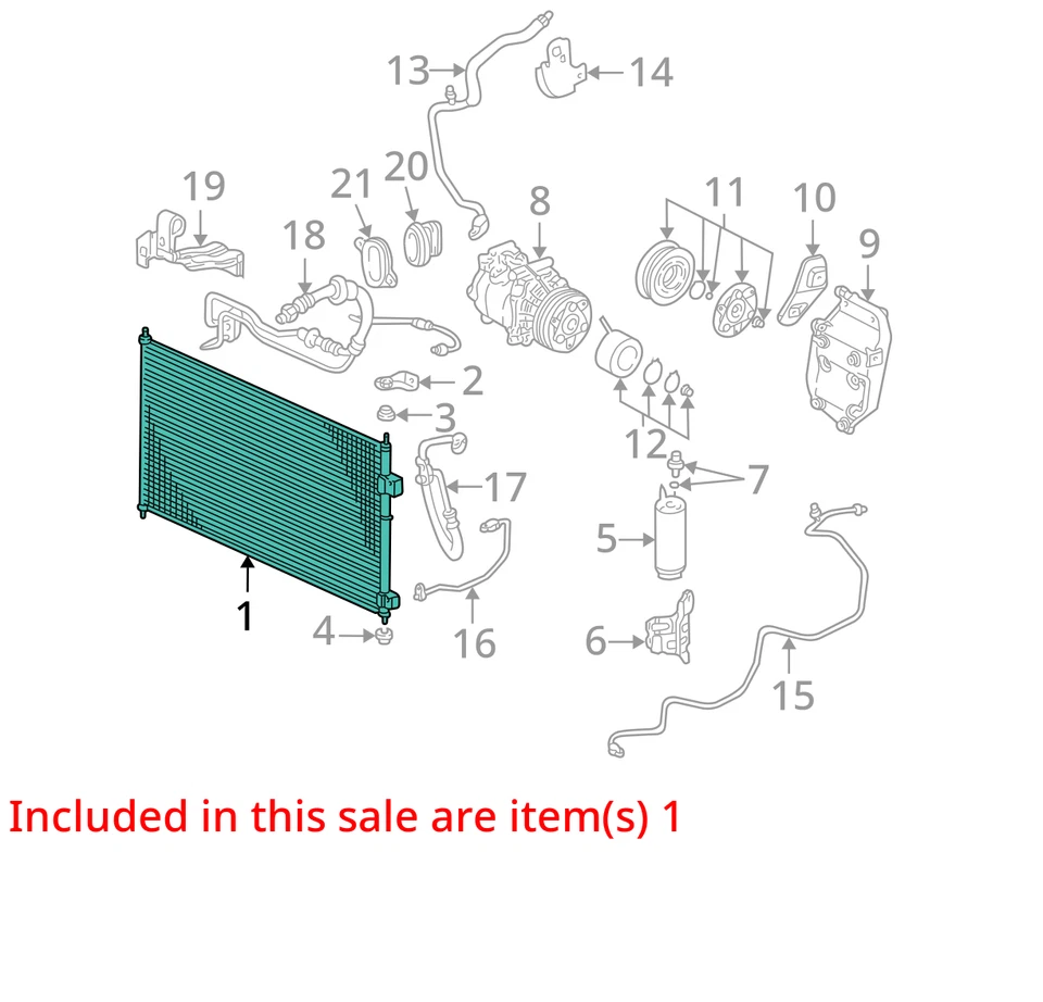 Condensador de aire acondicionado Honda Civic 2004-2005 173 k OEM LKQ Foto 4 de 4