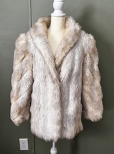 Vintage Women's Fur Coat Beige Cream Regular Size 12 WPL 6205 Made in USA