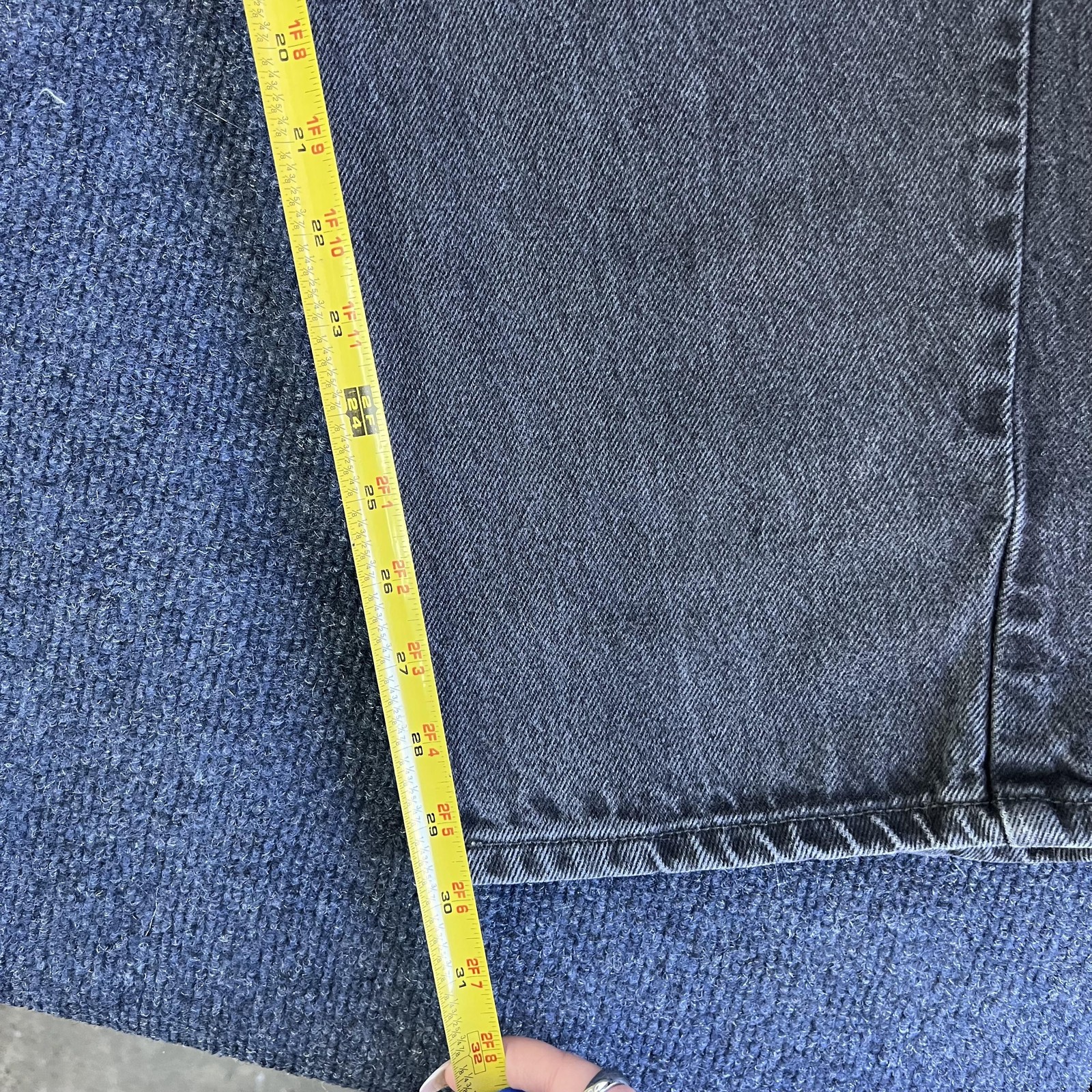 Y2K Levis 550 Jeans Mens 38x32 Black Denim Relaxed Tapered Charcoal Wash Casual thumbnail 10