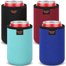 Desing Wish 12oz Can Cooler Standard 12oz, Neoprene_Red/Black/Blue/Cyan 