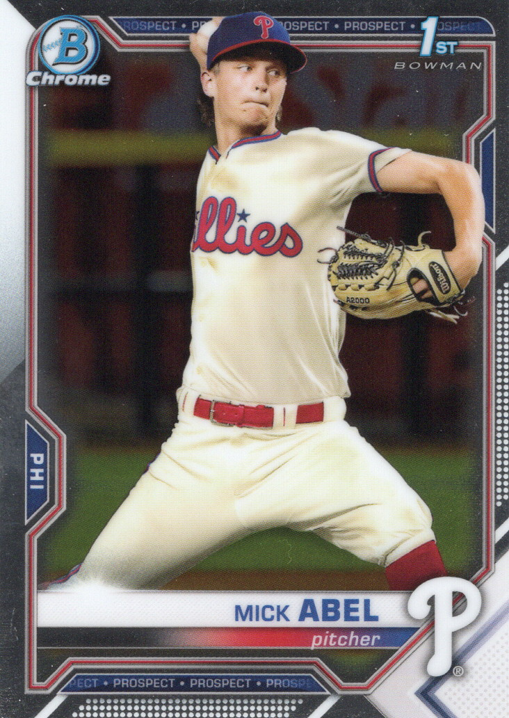 2021 Bowman Chrome #BCP-42 Mick Abel 1st Prospects Philadelphia Phillies