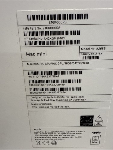 Apple Mac Mini 2023 8 Core CPU 10C M2 Chip 16GB 512GB SSD Silver - AS IS READ - Afbeelding 6 van 6