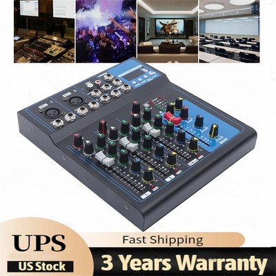 4-Channel Bluetooth USB Audio Mixer with Reverb for DJs and Performances