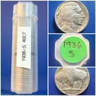 1936-D Buffalo Nickel Rolls. All Readable Dates!  40 Nickels, $2 Face!