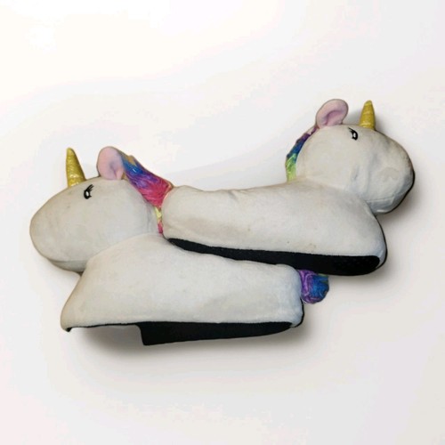 (B9) --- Childrens or Womens Size 6 or 7 Cute Unicorn Indoor Warm Slippers Shoes - Picture 4 of 7