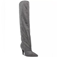 Steve Madden Women's Bellamie Rhinestone Knee-High Slouch Dress Boots Size 8.5