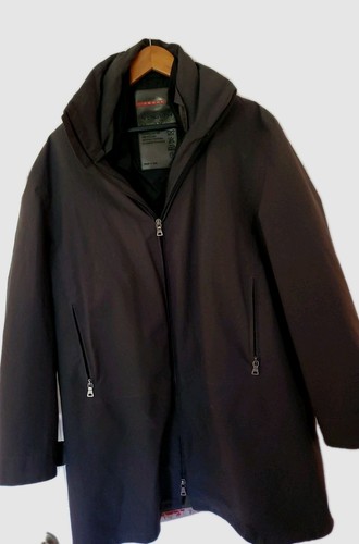 PRADA Nylon Jacke 48 Gore-Tex schwarz SGV154 Herren Mantel herausnehmbares Innenfutter Regen warm