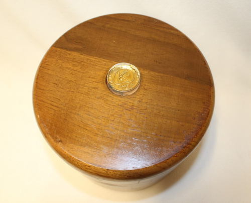 VINTAGE MID CENTURY KUSTOM KRAFT SOLID BEACH WALNUT WOODEN ICE BUCKET MADE USA - Picture 5 of 5