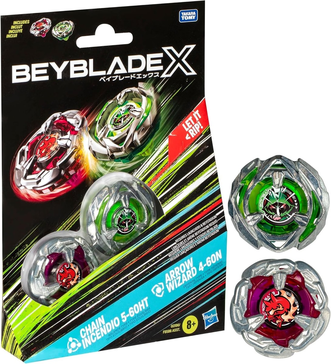 BEYBLADE X Chain Incendio 5-60HT and Arrow Wizard 4-60N Dual Pack