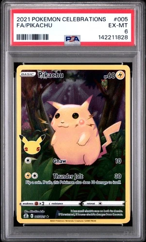 2021 POKEMON CELEBRATIONS #005 FULL ART/PIKACHU PSA 6