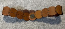 Chico s Genuine Leather Circle Embossed Boho Western Belt Size M/L