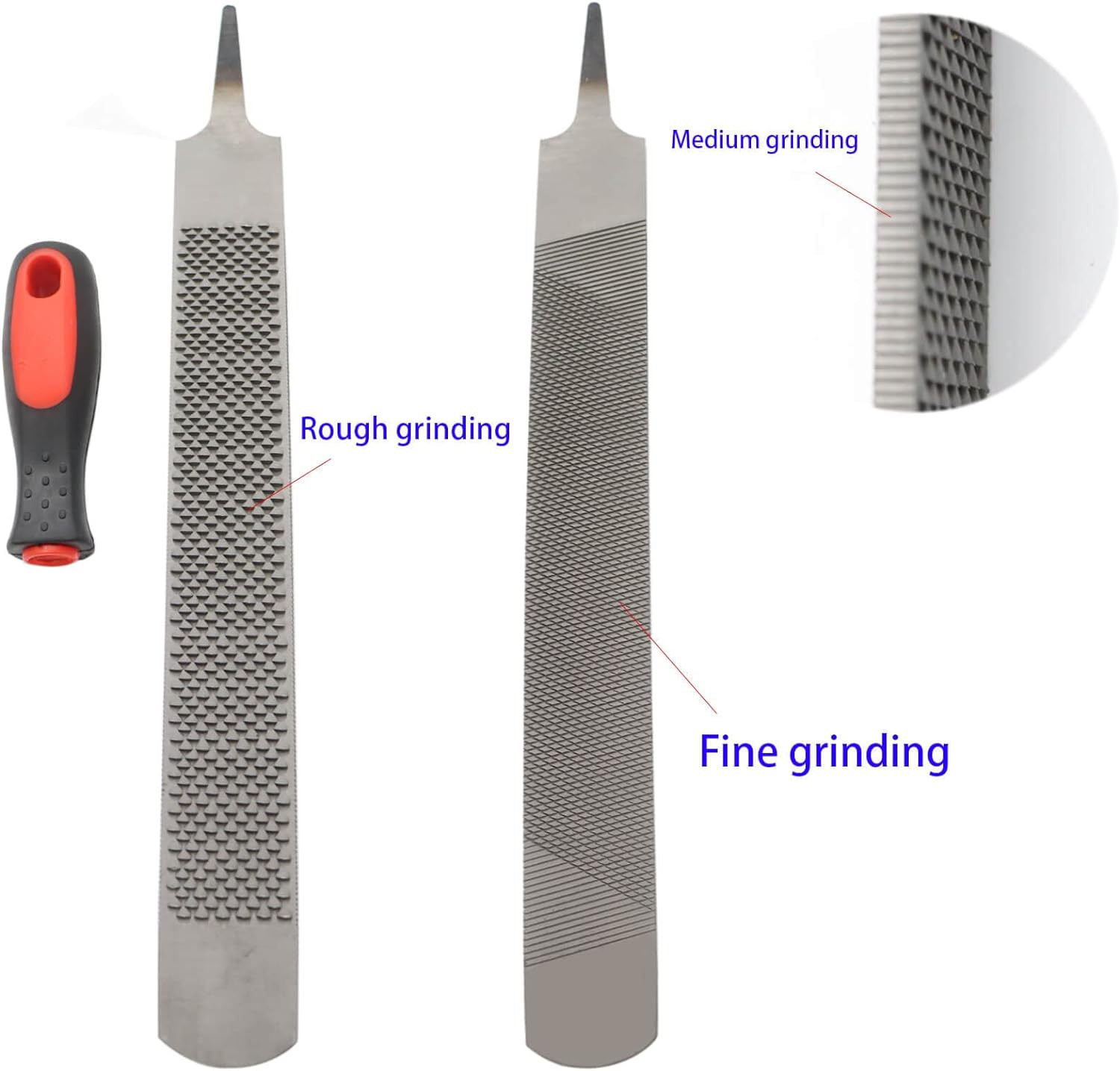 18 Inch Hoof Rasp, Horseshoe File with Rubber Handle, Carbon Steel Farrier File 