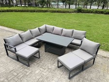 Fimous Aluminium Patio Garden Furniture Sets with Rising Table Corner Sofa Sets