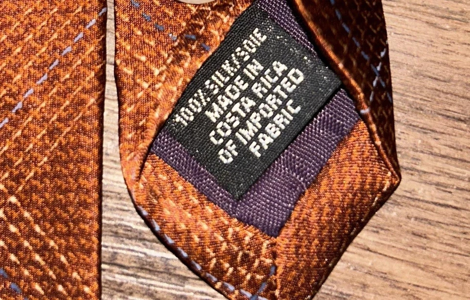 Corbata a Cuadros Izod Corbata Para Hombres Naranja Óxido RN 19707 Clásica Ventana Vestido Formal Foto 3 de 4