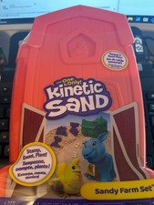 Kinetic Sand, Sandy Farm Set with 12oz Play Sand, 6 Tools Molds, Reusable Barn