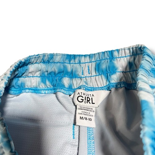 Athleta Girl Blue Marbled Tie Dye Active Running Shorts *Stained Size Medium - Picture 4 of 4