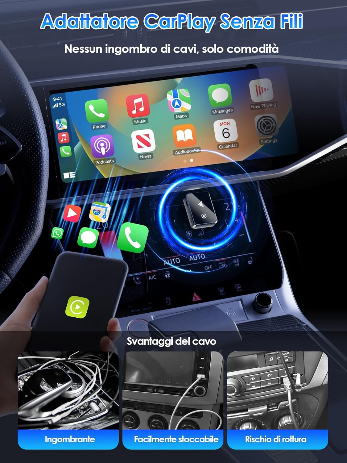 Libertà Senza Fili: Adattatore Wireless CarPlay e Android Auto 2025 - 3